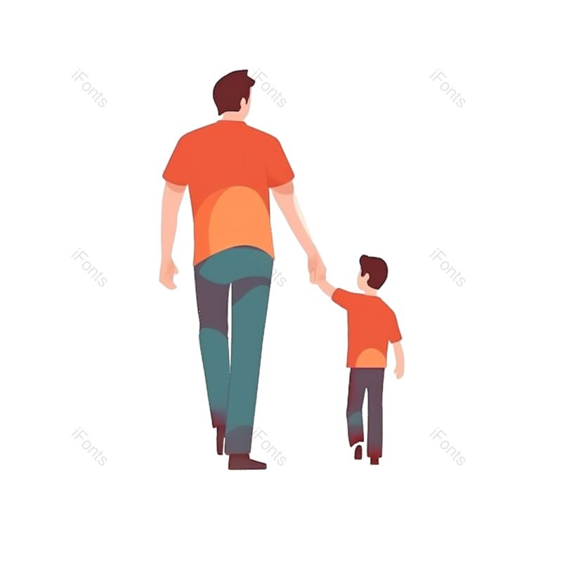 元素图片,父亲节元素,学习PNG,手牵手免抠素材